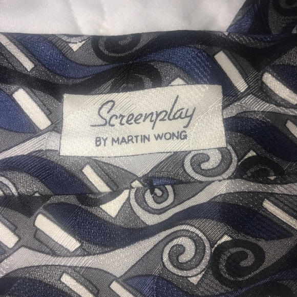 Screenplay by Martin Wong Men’s Tie Blue - Picture 4 of 6